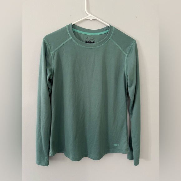 SHORE TO SUMMIT Long Sleeve UV MESH Tee Cooling Stretch Green Size M - Picture 2 of 7